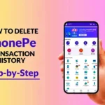 how to delete transaction history in phonepe